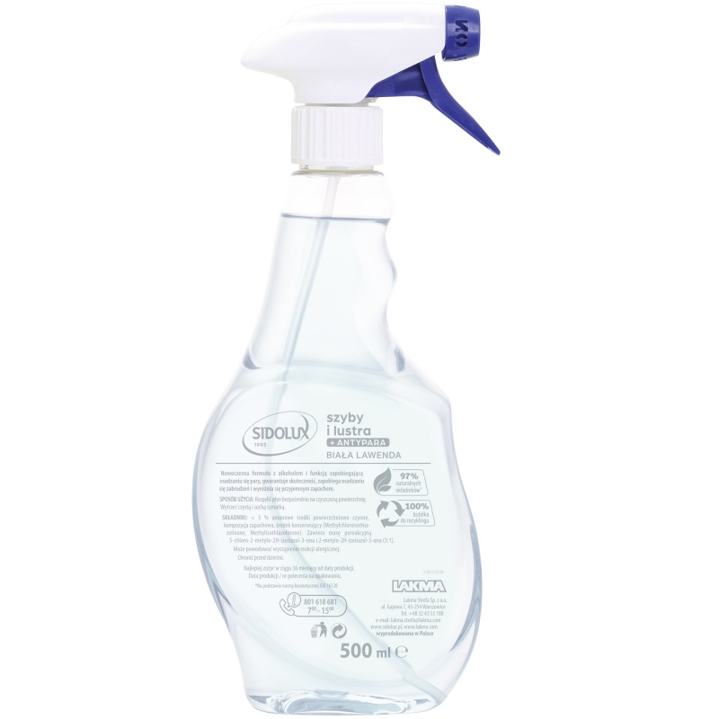 Poza produs Solutie curatare geamuri Anti-aburire Lavanda Sidolux Crystal, Lakma | 500 ml
