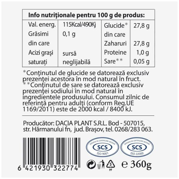 Poza produs Bun de Tot Dulceata Visine, fara zahar, Dacia Plant | 360 g