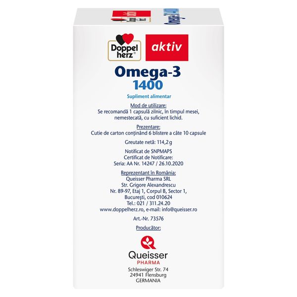 Poza produs Omega 3, 1400 mg, Doppelherz Aktiv | 60 capsule