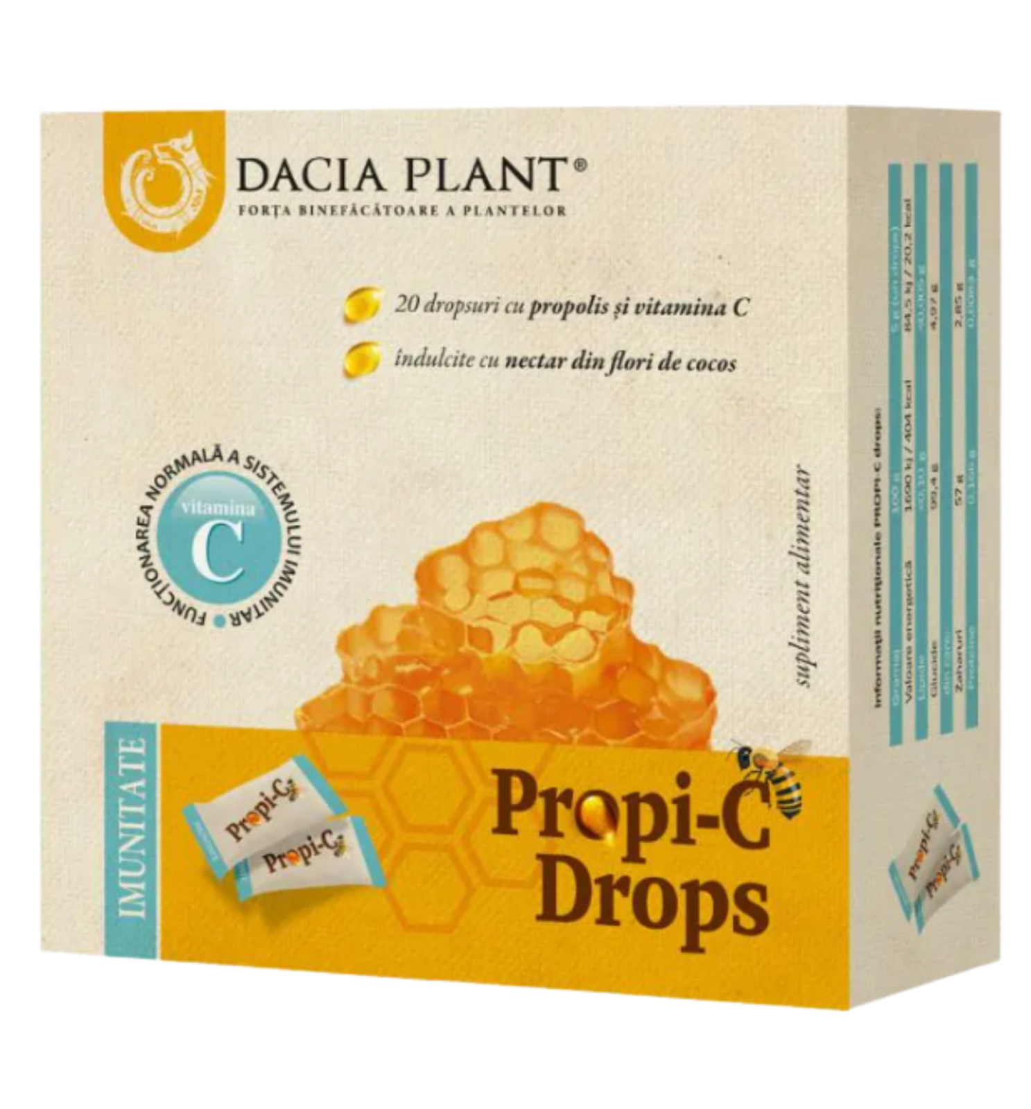 Poza produs Propi-C drops, Dacia Plant | 100 g (20 dropsuri fara zahar)