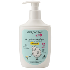 Gel spalare corp si par Sensitive, Gerovital Kids | 300 ml