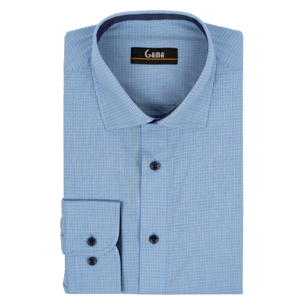 Camasa barbati 24-1918 Slim Fit, bleu/carouri alb si bleumarin, Gama | marimea 37/38 — poza produs 1/2