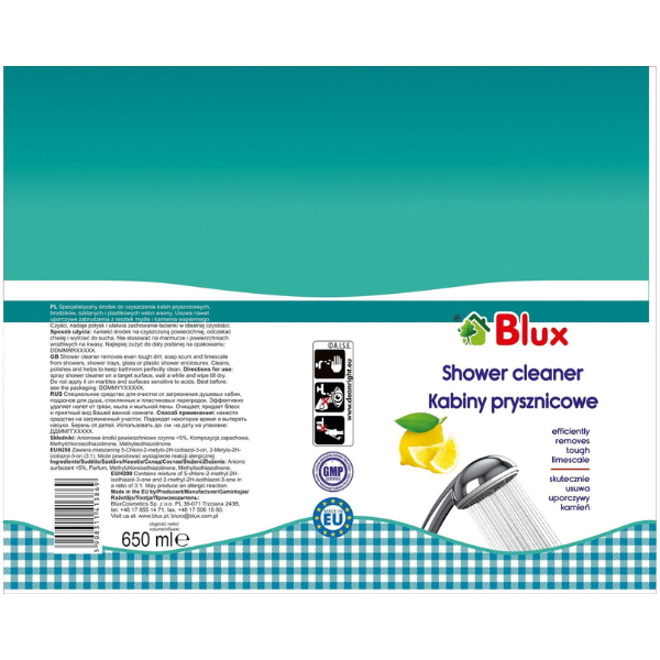Poza produs Solutie curatare cabina de dus, Blux | 650 ml
