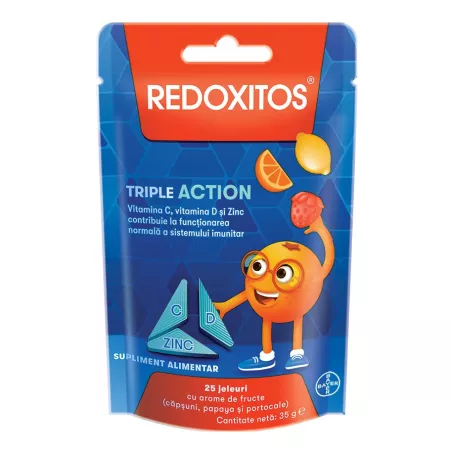 Poza produs Redoxitos Triple Action jeleuri cu vitamina C, Bayer | 25 jeleuri