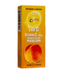 Vitamina C 100 mg pentru copii cu aroma de piersica, Lili C, Adya Green Pharma | 30 comprimate