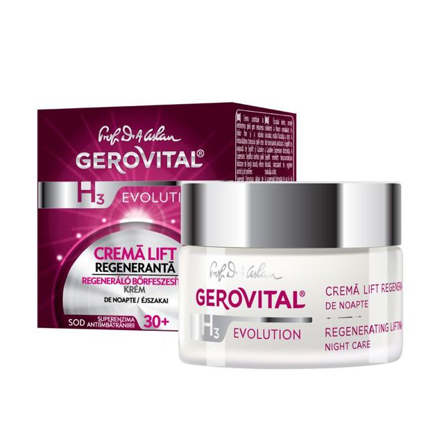 Poza produs Crema lift regeneranta de noapte 30+ H3 Evolution, Gerovital , Farmec | 50 ml