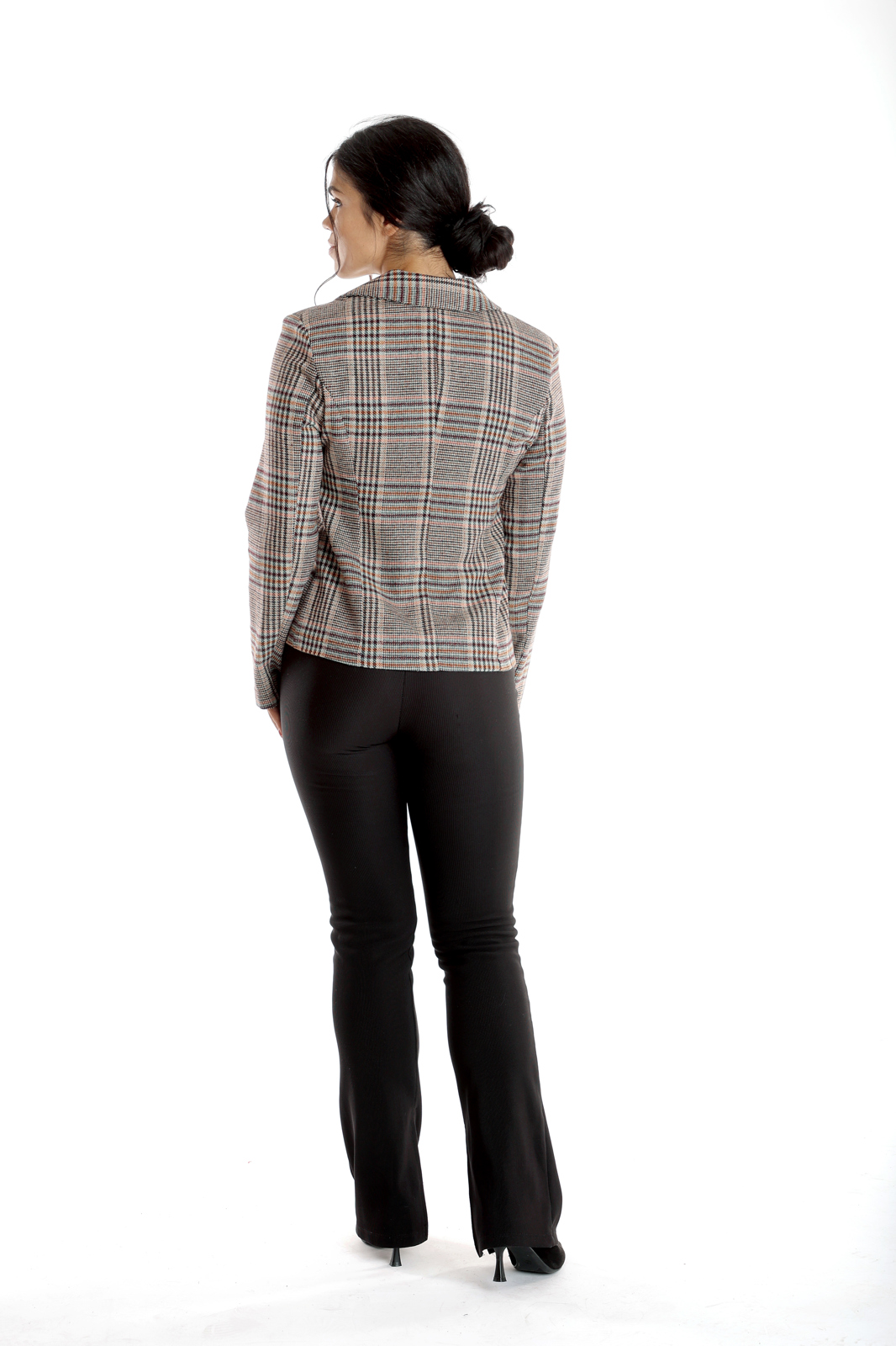 Poza produs Sacou cadrilat dama DI23S50 bordo/turcoaz/bej, Dress to Impress | marimea 42