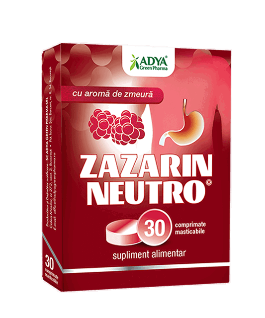 Poza produs Zazarin Neutro cu zmeura, Adya Green Pharma | 30 comprimate