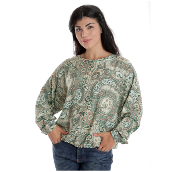 Poza produs Bluza dama ERI23V248 crem/vernil paisley, Eranthe | marimea M