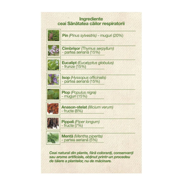Poza produs Ceai Sanatatea Cailor Respiratorii, Dacia Plant | 50 g