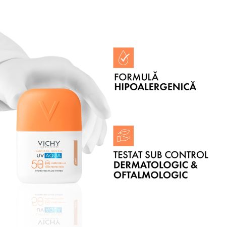 Poza produs Fluid hidratant colorat SPF50 Capital Soleil UV AQUA Pigment Light, Vichy | 50 ml
