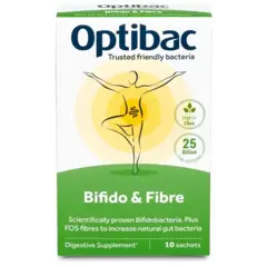 Probiotic cu bifidobacterii si fibre, Optibac | 10 plicuri