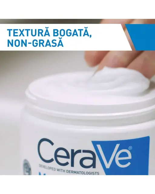 Poza produs CeraVe Crema hidratanta pentru fata si corp, piele uscata si foarte uscata | 340 gr