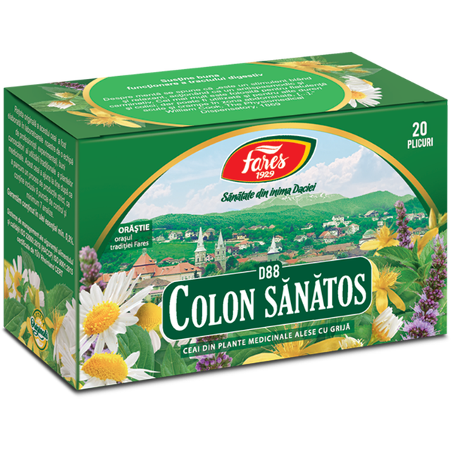 Poza produs Colon sanatos (colon iritabil), D88, ceai la plic, Fares | 20 plicuri
