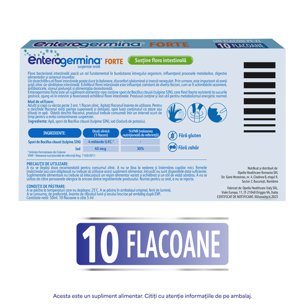 Poza produs Enterogermina Forte suspensie orala, Opella Helathcare | 10 flacoane