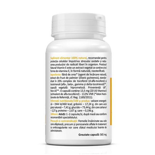 Vitamina E 13,5 mg, Zenyth | 60 capsule — poza produs 3/4