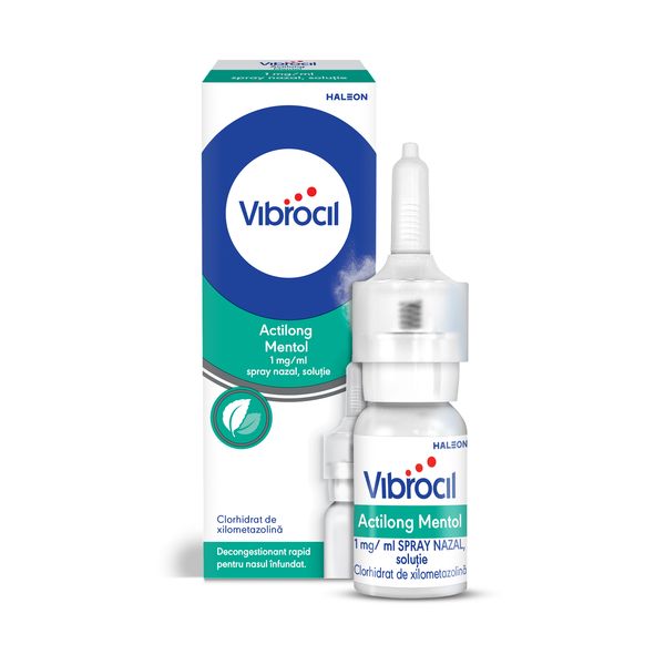 Poza produs Vibrocil Actilong Mentol 1 mg/ml spray nazal, Haleon | 10 ml