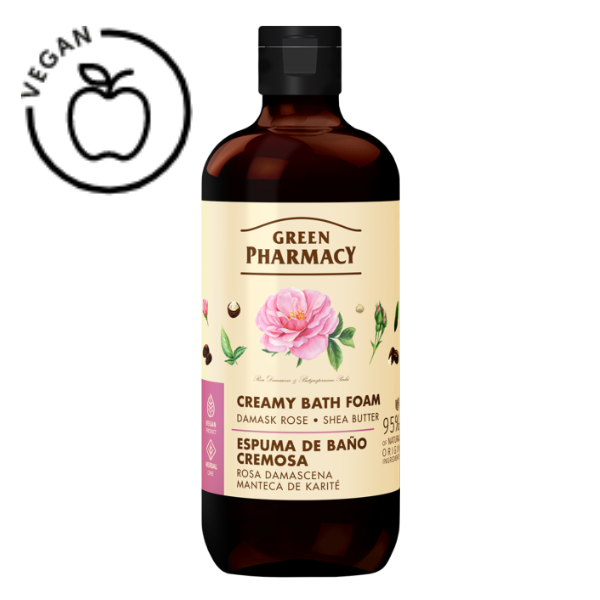 Poza produs Spuma de baie Trandafir de Damasc si Unt de Shea, Green Pharmacy | 500 ml