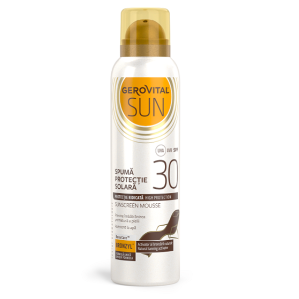 Poza produs Spuma protectie solara SPF 30 Sun, Gerovital, Farmec | 150 ml
