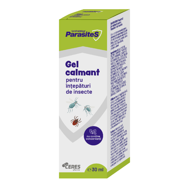 Poza produs Gel calmant pentru intepaturi de insecte Santaderm Parasites, Viva Pharma | 30 ml