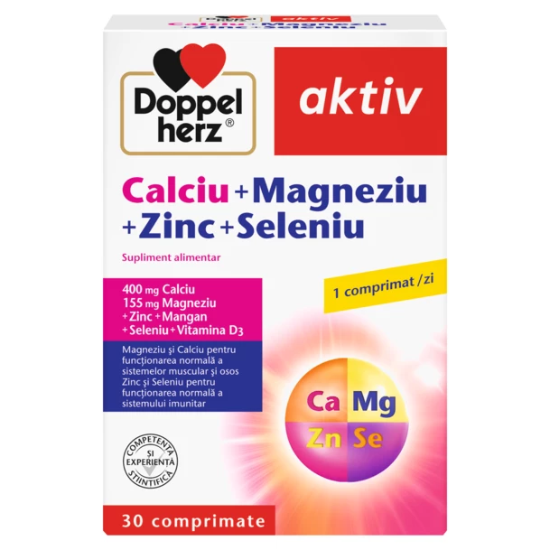 Poza produs Calciu + Magneziu + Zinc + Seleniu, Doppelherz Aktiv | 30 comprimate