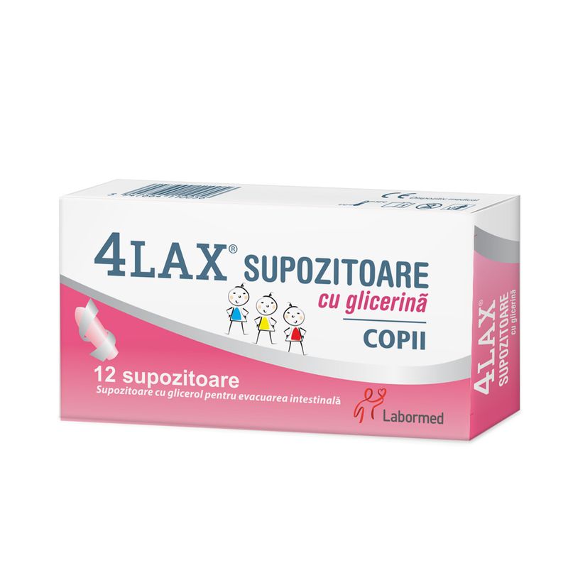 Poza produs Supozitoare cu glicerina pentru copii 4Lax, Labormed | 12 bucati
