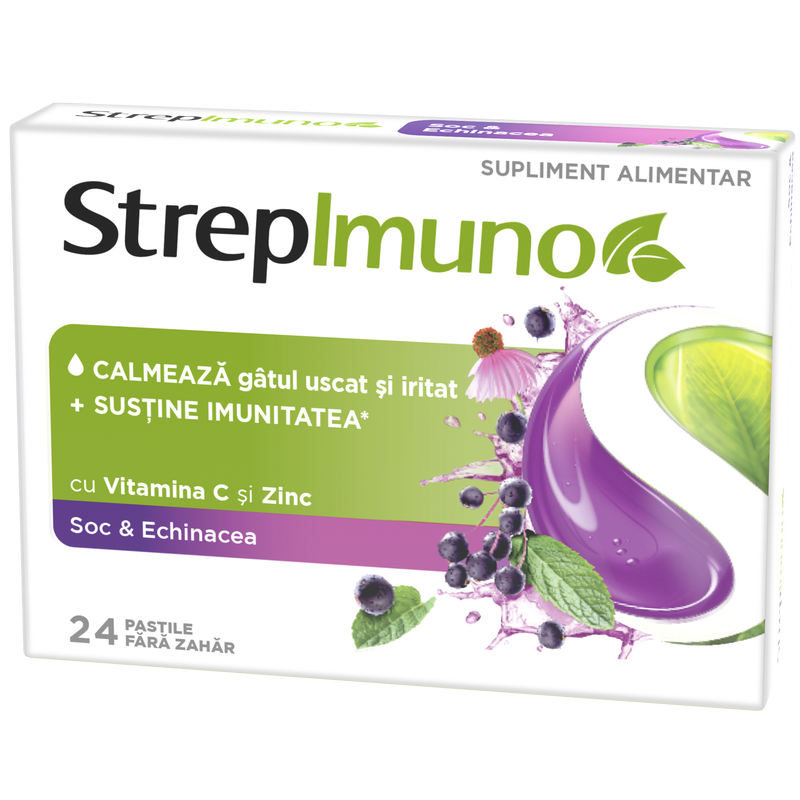 Poza produs STREPIMUNO SOC&ECHINACEEA PASTILE DE SUPT 24BUC