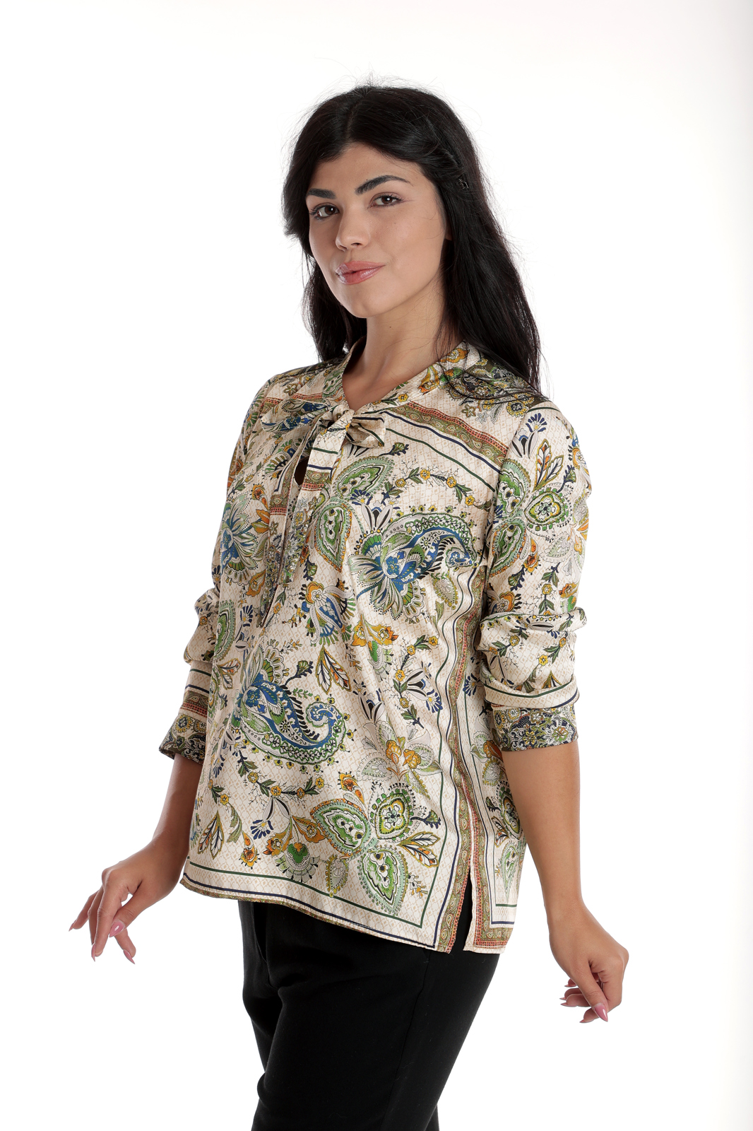 Poza produs Bluza funda dama ERI23V250 crem/imprimeu stilizat, Eranthe | marimea L