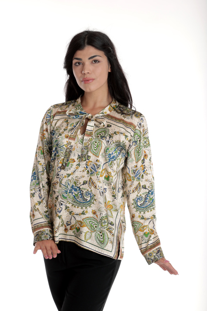 Poza produs Bluza funda dama ERI23V250 crem/imprimeu stilizat, Eranthe | marimea L