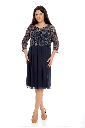 Poza produs Rochie bust dantela DT23R53 bleumarin/crem, Dress to Impress | marimea 56/58