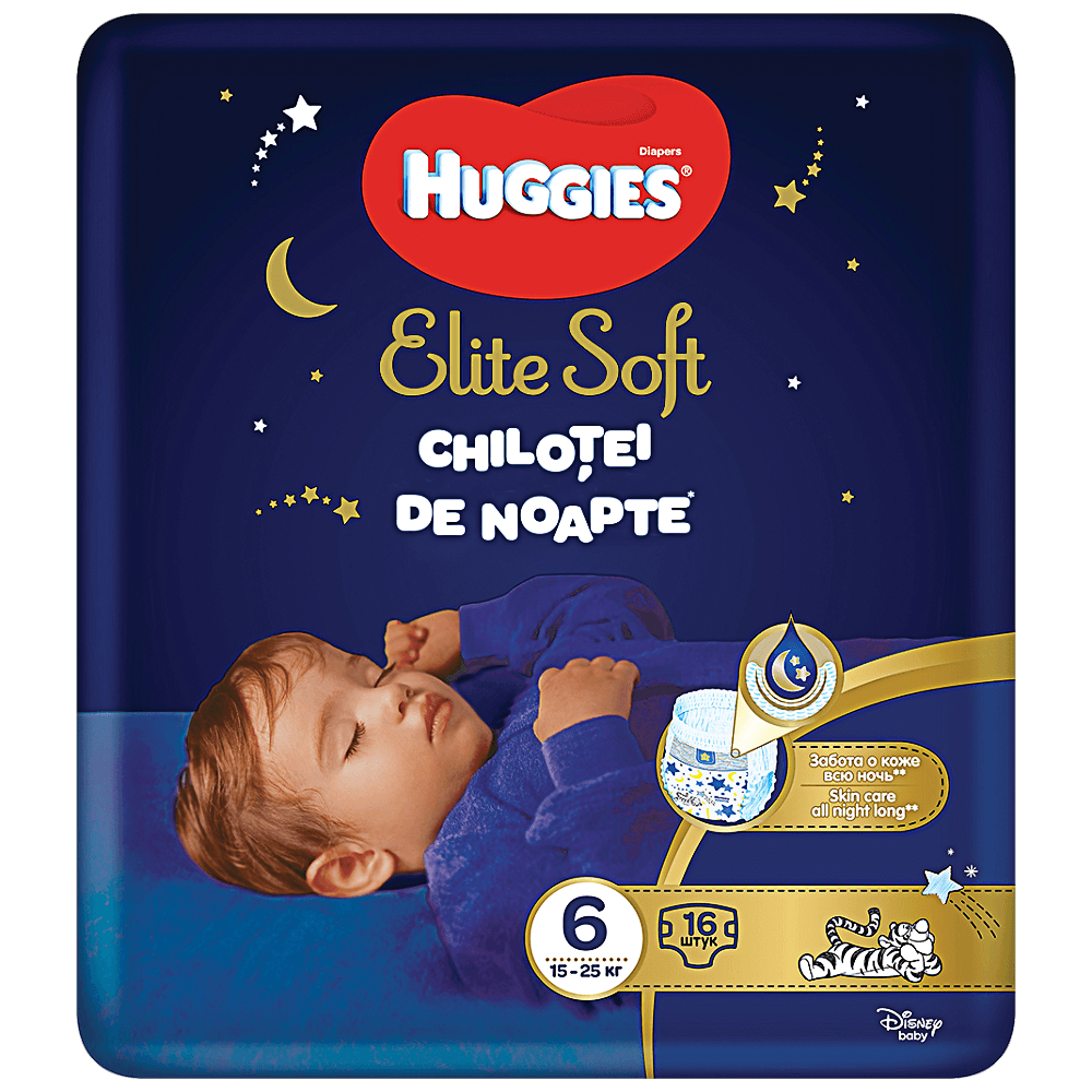 Poza produs Huggies Elite Soft Pants chilotei de noapte nr.6, 15-25 kg | 22 bucati