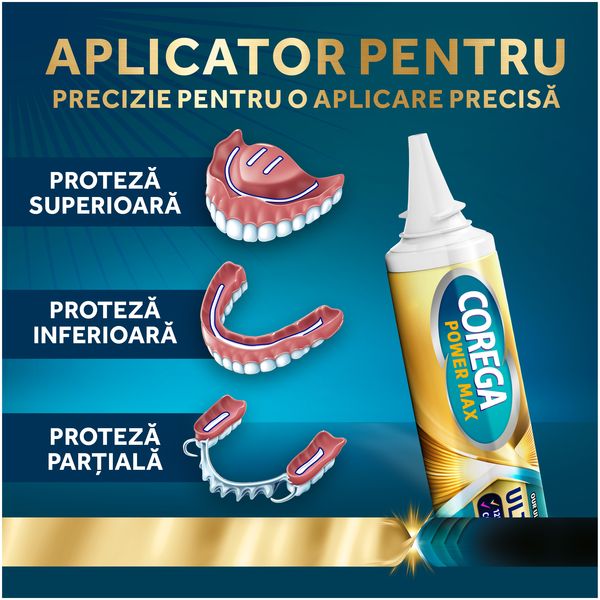 Poza produs Crema adeziva pentru proteza dentara Corega Power Max Ultimate All in 1, Haleon | 40 g