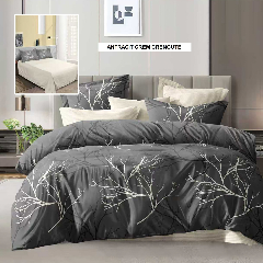 Lenjerie de pat ECONOMY antracit crem crengute 230x250 cm, Ralex | 1 buc