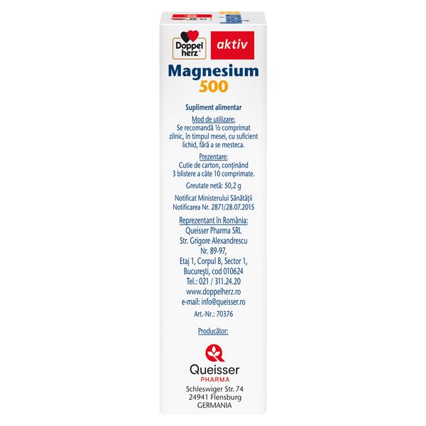 Magneziu 500 mg, Doppelherz Aktiv | 30 comprimate — poza produs 3/4