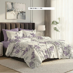 Lenjerie de pat policoton ELVO crem lila liliac 230x250 cm, Ralex | 1 buc