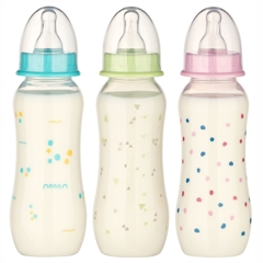 Biberon PP fara BPA, decor buline, tetina rotunda M, 48010, Baby Nova | 240 ml
