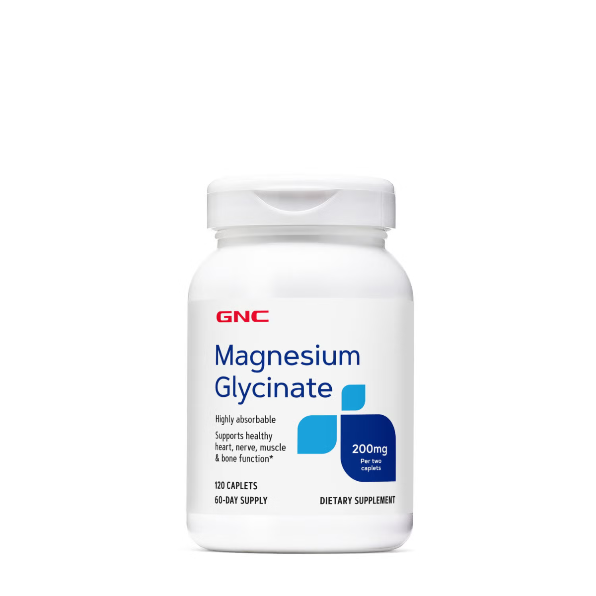 Poza produs Magnesium Glycinate 200 mg, GNC | 120 cps