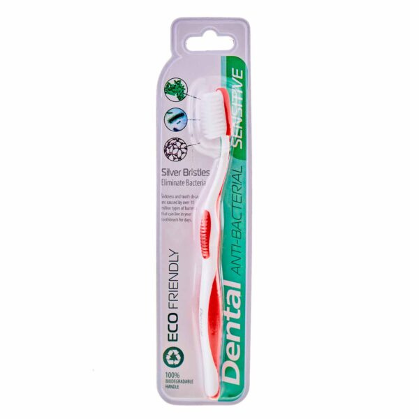 Poza produs Periuta de dinti Dental Eco Friendly Antibacteriana Sensitive - rosu, Rubella