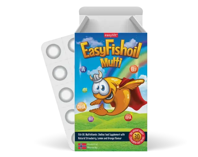 Poza produs Easy FishOil Multi pentru copii, Ropharma | 30 comprimate masticabile