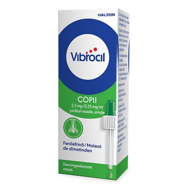 Poza produs Vibrocil 2,5 mg/0,25 mg/ml, Haleon | 15 ml picaturi nazale