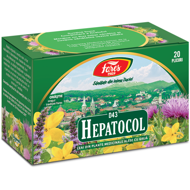 Poza produs Hepatocol, D43, ceai la plic, Fares | 20 plicuri