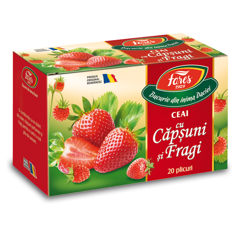 Poza produs Ceai cu capsuni si fragi, ceai la plic, Fares | 20 plicuri