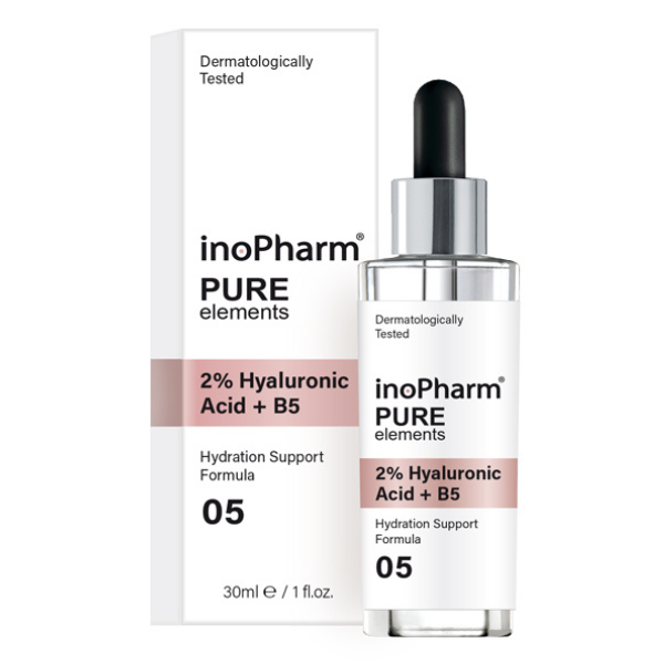 Poza produs Ser de fata INOPHARM 2% Acid Hialuronic si Provitamina B5, Rubella | 30 ml
