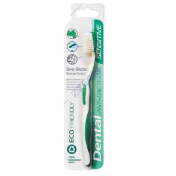 Poza produs Periuta de dinti Dental Eco Friendly Antibacteriana Sensitive - verde, Rubella