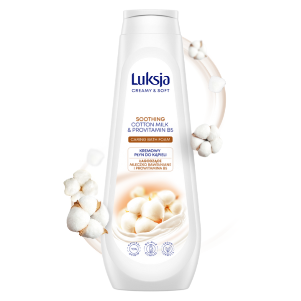 Poza produs Gel spuma de baie  Creamy & Soft Soothing cu lapte BBC si provitamina B5, Luksja | 900 ml