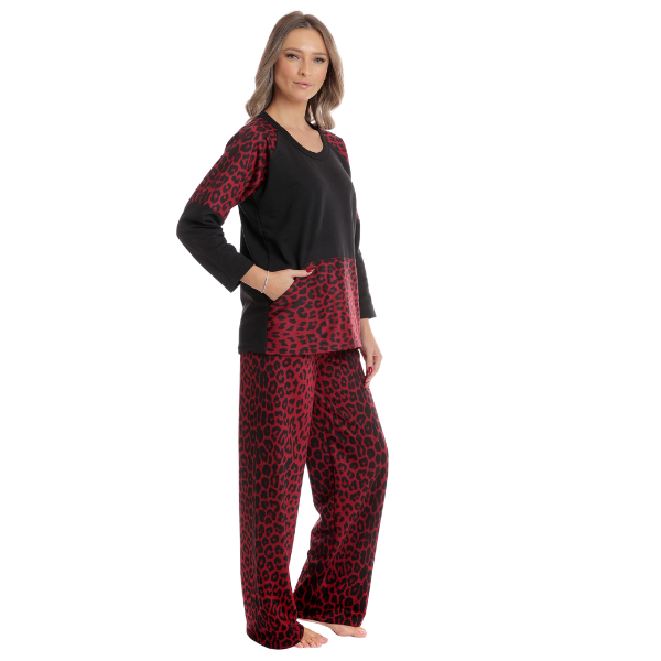 Tinuta dama AI2505 negru/bordo animal print, Andana | marimea S — poza produs 2/3