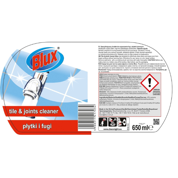 Poza produs Solutie curatare gresie, faianta si rosturi, Blux 650 ml