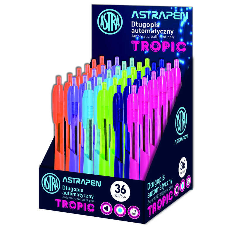 Poza produs Pix retractabil TROPIC Negru, Astra | 1 buc