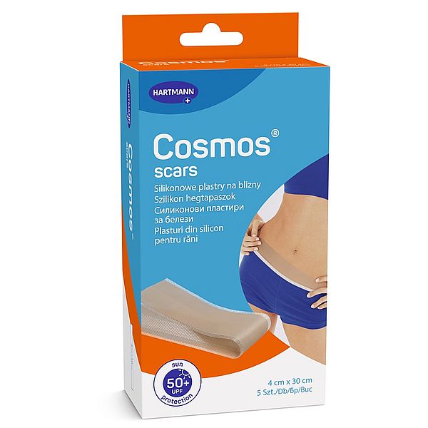 Poza produs Plasturi pentru ingrijirea cicatricilor Cosmos Scars, 4 cm x 30 cm, Hartmann | 5 bucati