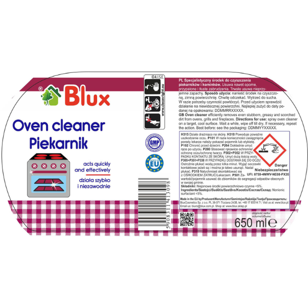 Poza produs Solutie curatare cuptor, Blux | 650 ml